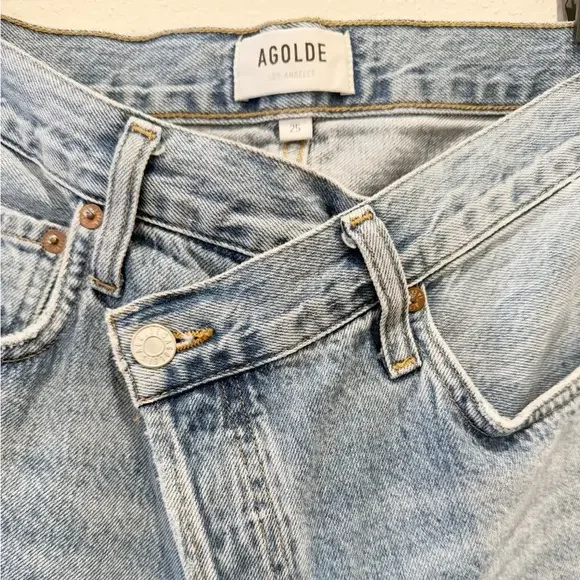 AGOLDE Criss Cross Upsized Jeans size 25 Straight‎ Leg High Rise - Picture 8 of 12